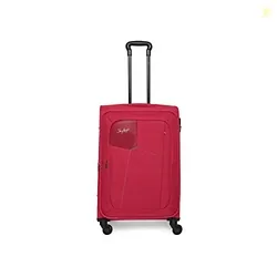 Skybags Rubik Soft Case Cabin (Small Size) Trolley Bag, Red | Lightweight, Front Pocket, Durable Polyester Case, Combination Lock, Compact Travel Lugg