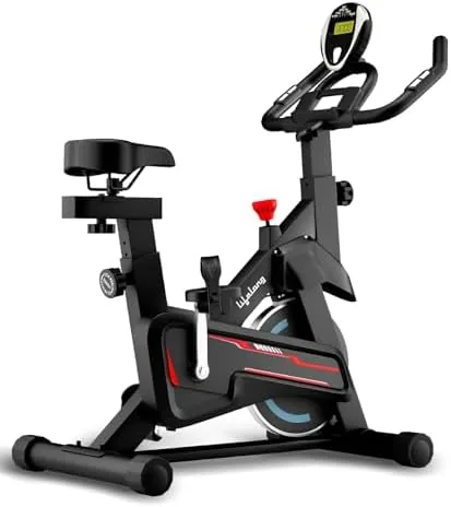 Fit Pro Spin Fitness Bike for Home Cardio Workout with 7 KG Flywheel, Adjustable Resistance, LED Display, Cushioned Seat, Non-Slip Pedals, Max User We