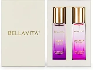 Bella Vita Luxury Date & Senorita Woman | Long Lasting Perfume for Women | EDP 2x20ml | Jasmine, Vanilla, Lotus & Musk | Floral, Fruity and Woody Prem