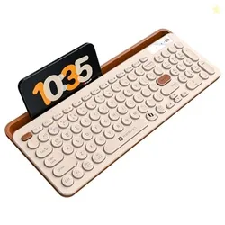 Bubble 3.0 Wireless Keyboard with Bluetooth + 2.4 GHz USB Receiver, Rechargeable Battery, Dual Height Adjustment, Multimedia Hotkeys with Numpad, for