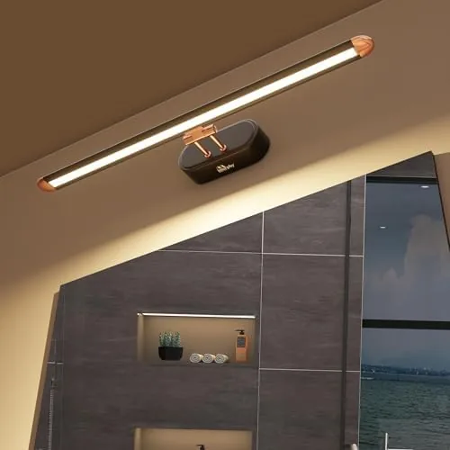 6W 3-in-1 Color Chnaging Black Rose Gold Finish LED Mirror Picture Wall Light,Bathroom Vanity Led Mirror Light with 2 Year Warranty (Cool White/Warm W