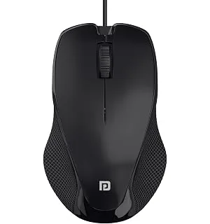 Portronics Toad 101 Wired Optical Mouse with 1200 DPI, Plug & Play, Hi-Optical Tracking, 1.25M Cable Length, 30Lakhs Click Life(Black)