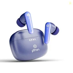 pTron Basspods Tour TWS Earbuds with 3D AudioScape, 45Hrs Playtime, TruTalk AI-ENC Calls, 50ms Low Latency Sync, BT v5.3, Type-C Fast Charging, Voice