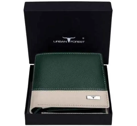 URBAN FOREST Seattle Green/Sand Leather Wallet for Men