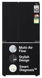 LG 655 L, 3 Star, Frost Free Smart Inverter Double Door Side by Side Refrigerator (GL-B257HWBY, Western Black, Express Freezing | Multi Air-Flow)