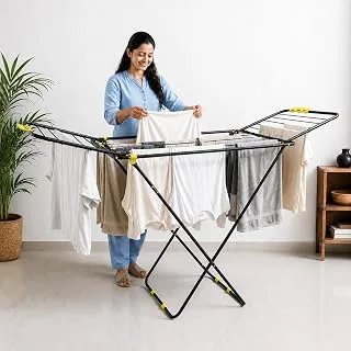 Foldable Cloth Drying Stand for Drying Clothes, 3-Way Folding with 20 Drying Rails, Lightweight Alloy Steel, Flat Folding Design | Indoor & Outdoor Cl