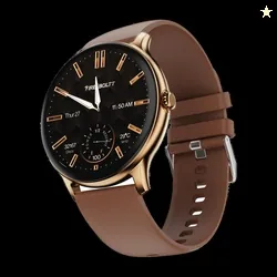 Fire-Boltt Ninja Talk 35.3mm (1.39) Round Bluetooth Calling Metal Body,120 Sports Modes Smartwatch Mocha Mouse Strap, Free Size