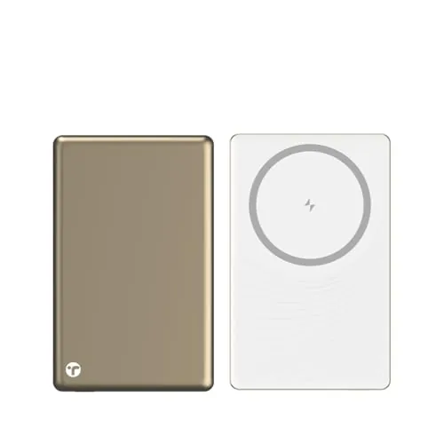 Toreto Magsafe Wireless 10000Mah Fast Charging USB Type-C Input Power Bank, 20W Output for iPhone 12 & Above, Android & Other Qi Enabled Devices + Magnetic Ring (eon Ultra, White+Gold)