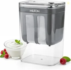 MILTON 2 in 1 Greek Yogurt & Hung Curd Maker with Fine Mesh Strainer & Lid | Whey Separator | Hung Curd Strainer Box | for Homemade Yogurt, Curd, Pane