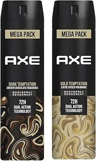 Dark Temptation Long Lasting Deodorant Bodyspray For Men 215 ml & AXE Gold Temptation Long Lasting Deodorant Bodyspray For Men 215 ml
