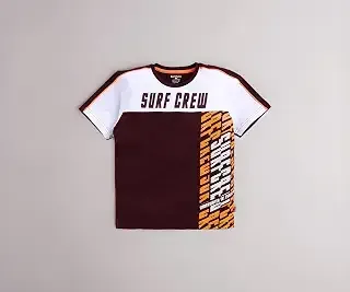 Boys Casual Regular Fit Half Sleeve Round Neck T-Shirt for Kids, Boys, Typographic Printed