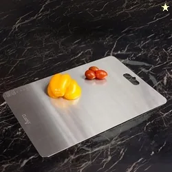 Clazkit Stainless Steel Chopping Board Vegetable,Fruit Cutting, Kneeding, Cake Prep, Heavy Duty Chopping-Board (Size 31.8CM X 21CM)