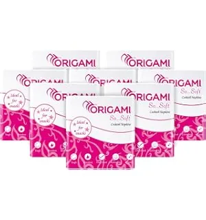 Origami So Soft Plain Napkins | 1 Ply | Pack of 8 | 100 Pulls Each Origami So Soft Plain Napkins | 1 Ply | Pack of 8 | 100 Pulls Each