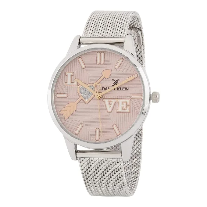 Daniel Klein Stainless Steel Analog Pink Dial Women's Watch-DK.1.12791-4