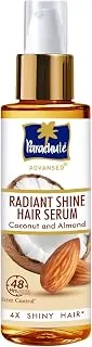 Parachute Advansed Radiant Shine Hair Serum | Coconut & Almond | 48 Hr Frizz Control | 4X Shiny Hair | 100ml