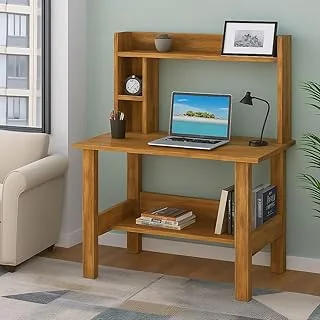 ST-40 Wooden Study Table with Hutch & Bottom Storage  Multi-Purpose Office Desk for Laptop, Computer, Writing & Study  Durable Engineered Wood Works
