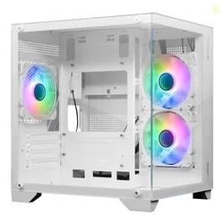 ZEBRONICS Mercury Premium Gaming Chassis with Support for mATX | Mini ITX | 240mm AIO, Dual Chamber Design, Infinity Ring ARGB Fan, Wraparound Tempere