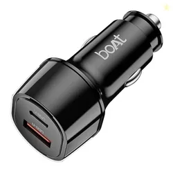 boAt 55W Car Charger with Dual Port USB-A and USB-C; Supports QC, PD & PPS Advanced Charging Protocols | 12-Layer Smart IC Protection | Compact, Light