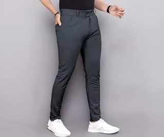Slim Fit Men's Formal Mid Rise Trousers - Solid Lycra Blend, Ideal for Formal Occasions, Stylish
