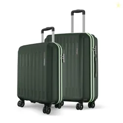 Safari Genius Alley Set of 2 (Cabin + Medium) Trolley Bags Hard Case Polypropylene, 4 Spinner Wheels, 360 Degree Wheeling Luggage, Suitcase for Travel