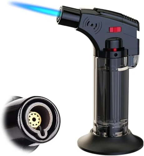 Windproof Blow Torch Jet Flame I Culinary Kitchen Gas Lighter I Refillable Butane Gas Lighter I Suitable for Fireworks, BBQs Coal, Campfire, Candle (M