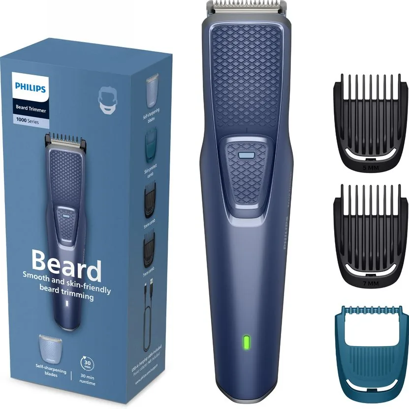 PHILIPS BT1245/18 Trimmer 30 min Runtime 3 Length Settings (Blue...more
