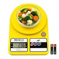 ANT AEKS100 Electronic Kitchen Scale, Yellow | Digital Food Weighing Scale | 10kg Capacity | High Precision Sensor | LCD Display | Tare Function | Mul