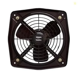 Amazon Basics 9" Fresh Air Exhaust Fan | 40W | 230 mm Sweep | Corded Electric | Window Mount | 45-52 dB | Indoor Use | Metal - Black