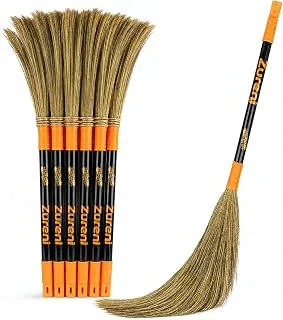 BR-03 Garnate Broom Phool Jhadu with Natural Mizoram Long Grass 21 inch Metal Handle Stick for Easy Dust Removal, Strain Reduction & Floor Cleaning (4