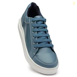 SOLETHREADS Lucid | Lightweight Soft Comfortable with Extra Cushion Lace-Up Casual Sneaker for Women | 6UK | Blue