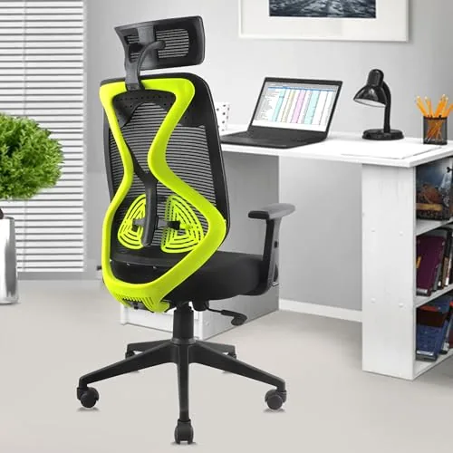 ASTRIDE Ergofit Ergonomic Office Chair for Home | 3-Years Warranty | 2D Headrest, Adjustable Arms & Lumbar Support | Tilt Lock Mechanism [Heavy Duty N