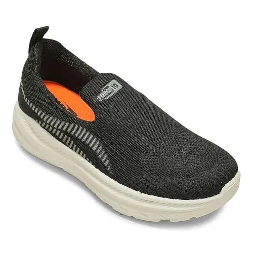 Liberty LEAP7X Black & Teal Blue Sports Shoes for Men - Slip-On Sports Wear