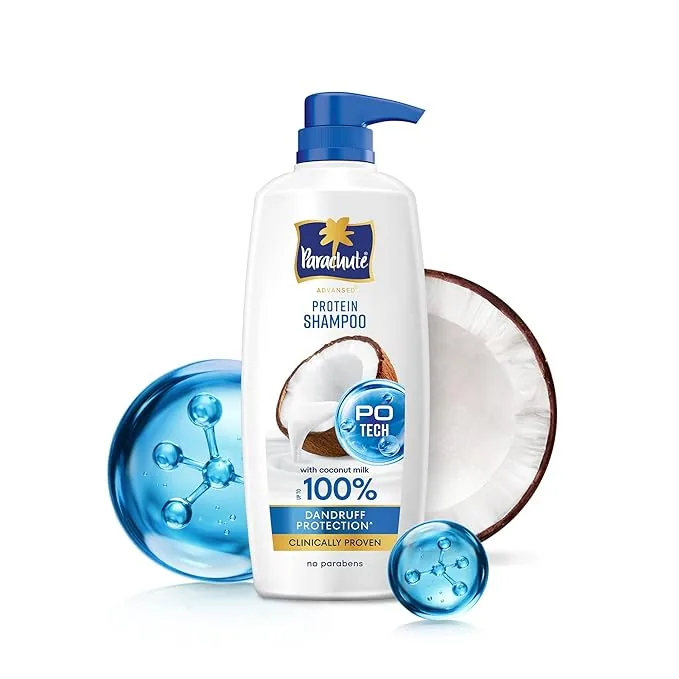 Parachute Advansed Anti-Dandruff Shampoo with Coconut Milk & PO Tech | Up to 100% Dandruff protection | for Strong Healthy Scalp | Paraben free | For