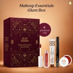 Just Herbs MakeupGlam KitwithSerum Foundation,Matte Liquid Lipstick,Lip&Cheek Tint,Eyeliner Pack of 4