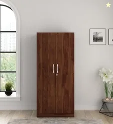 Spacewood Optima Wardrobe | 3 Year Warranty | Almirah, Cupboard, Almari, 2 Door Wardrobe, 1 Hanging Space|Engineered Wood| Sheesham