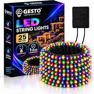 25 Meter LED String Lights - Multicolor Led Fairy Lights for Decoration with 8 Modes Changer | 360 Glow Waterproof Lights for Home Decor Balcony Outd