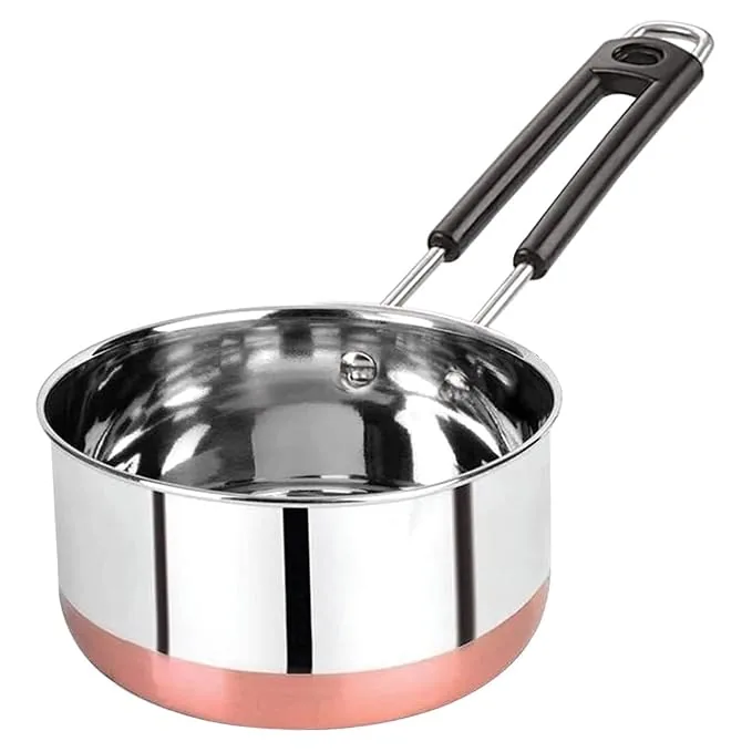 Stainless Steel Saucepan Copper Bottom Induction Compatible Milk Pan 1 Pc