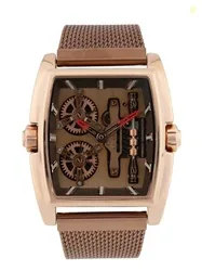 French Connection Barrel Brown Tonneau Dial Mens Analogue Watch FCM02BRM