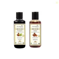 Herbal Hair Regrowth Daily Pack Combo- Amla Reetha & Satreetha Shampoo | Pure Ayurvedic Herbal Formula for Anti Dandruff , Anti Fungal & Hair Growth B