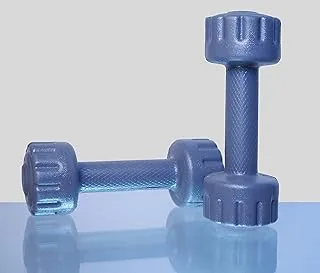 De jure Fitness (Set of 2) PVC Dumbbells Weights Fitness Home Gym Exercise Barbell (Pack of 2) Light Heavy for Women & Mens Dumbbell-1kg. (Grey)