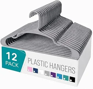 Golden Bird Pack of 12 Premium Plastic Hanger Clothes Hangers for Hanging, Elevate Your Wardrobe Organization Space Saving Clothes Hangers for Wardrob