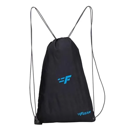 F Gear String Black 11L Multipurpose Drawstring Bag | Lightweight & Compact Gym Sack | 1 Compartment | Durable, Comfortable & Water-Resistant Bag for