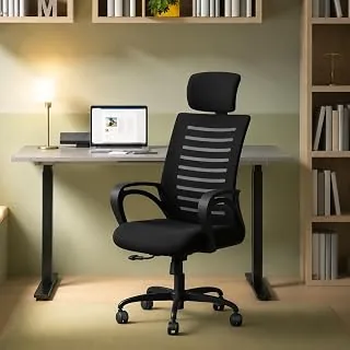CELLBELL Desire C104 Mesh High Back Ergonomic Office Chair - Adjustable Seat Height, Sturdy Metal Base, Revolving Study & Computer Chair for Work from
