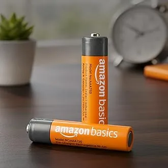 Amazon Basics AAA Rechargeable 750 mAh Batteries | Ready-to-use | Pre-Charged Ni-MH Batteries (Pack of 2)