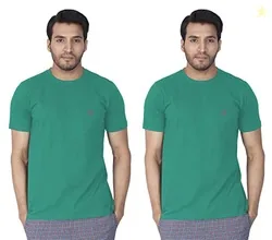 Men's Solid Modern Fit Round Neck T-Shirt_Proud Peacock