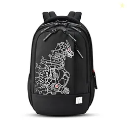 Gear Fiction 1 4 Compartment Backpack 19/40L Large Water Resistant School Bag/Casual 4 Compartment Backpack/Daypack/Kids Bag for Boys/Girls (Black-Red)