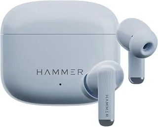HAMMER Solo Earbuds with 80H Playtime, Bluetooth v6.0, 13mm Drivers, Fast Charging, Blue