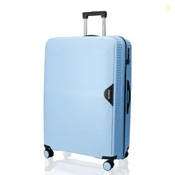 HRX Parabola Large Size Light Blue Polypropylene Hard Shell Suitcase - Premium Travel Trolley Bag with 8 Spinner Wheels, Number Lock & Water Resistant