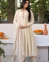 WEAVLLITE Embroidered Anarkali Kurta Suit Set