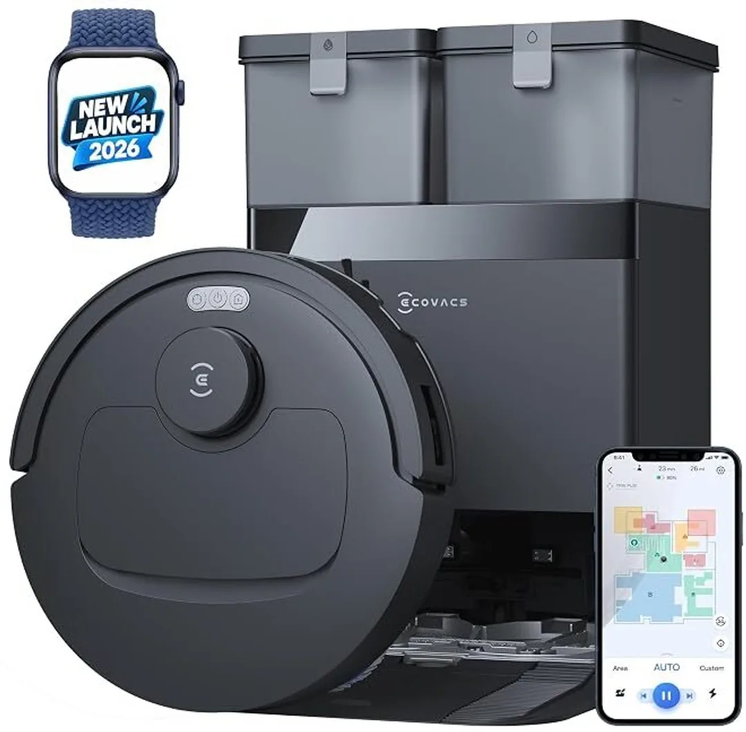 ECOVACS Deebot T30e Omni Robot Vacuum and Mop Robotic Floor Cleaner with 2 in 1 Mopping and Vacuum, Anti-Bacterial Cleaning, Reusable Dust Bag (WiFi C